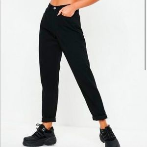 Missguided Black High Waisted Mom Jeans